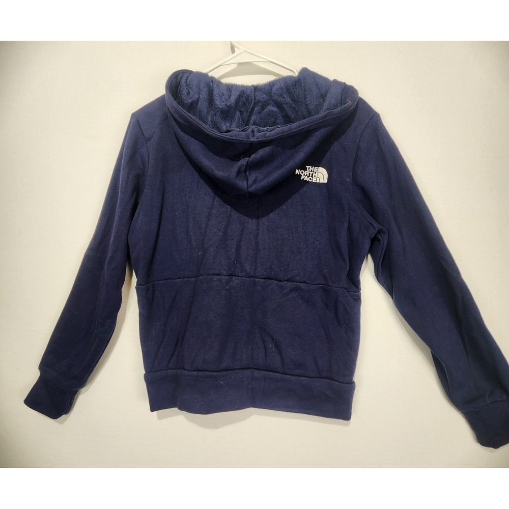 The North Face Women's Casual Hooded Full Zip Fleece Jacket Navy Blue Size S - Picture 8 of 9